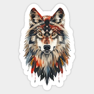 Native American Wolf Sticker